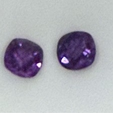 Brazilian Amethyst Matching Pair 3.36ct Cushion Cut 8x8