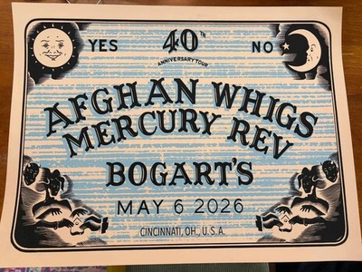 The Afghan Whigs 40th Anniversary Tour Cincinnati OH May 6th 2026 Poster