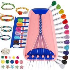 Maynacs Friendship Bracelet Making Kit for Girls 8-12, 28 Pink/Dark Blue