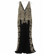Black and Gold Women’s Long Dress Evening Party Dress