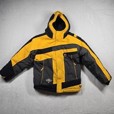 Obermeyer Kids Hooded Skiing/Snowboarding Jacket Size 8 Yellow Black