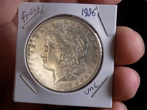 MORGAN SILVER DOLLAR 1896 NICE FROSTY UNC 90% SILVER DOLLAR