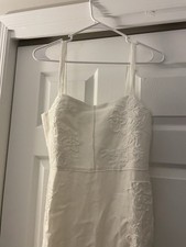 NWT ZARA Embroidered Square Neck Midi Dress In White S 