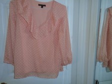 Banana Republic Ruffle Neckline Blouse Size Large
