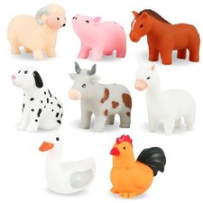 Bath Toys No Hole, for Infants 6-12 Toddlers 1-3, No Hole Bathtub 8 Animals  