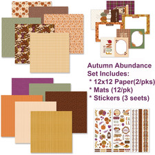 Creative Memories 4pk SET: "Autumn Abundance" 12x12 Paper, Stickers, etc - NEW
