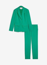 Klassischer Hosenanzug Gr 50 Grün Damen Hosen-Anzug Blazer Anzugshose Pants Neu*