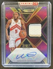 2023-24 Select Immanuel Quickley X Factor Signatures Jersey Purple Auto #/99