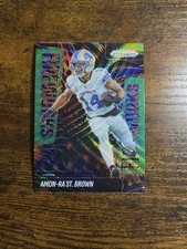 2025 Panini Prizm Fireworks Amon Ra St Brown #16 Green Wave Prizm Detroit Lions