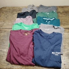 Lot 10 Mens Medium & Large T Shirts Kampfire Columbia Moe's BBQ Graphics Boxset