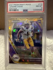 2021 Panini Prizm Draft Picks Ja'Marr Chase Rookie Gold Ice PSA 8