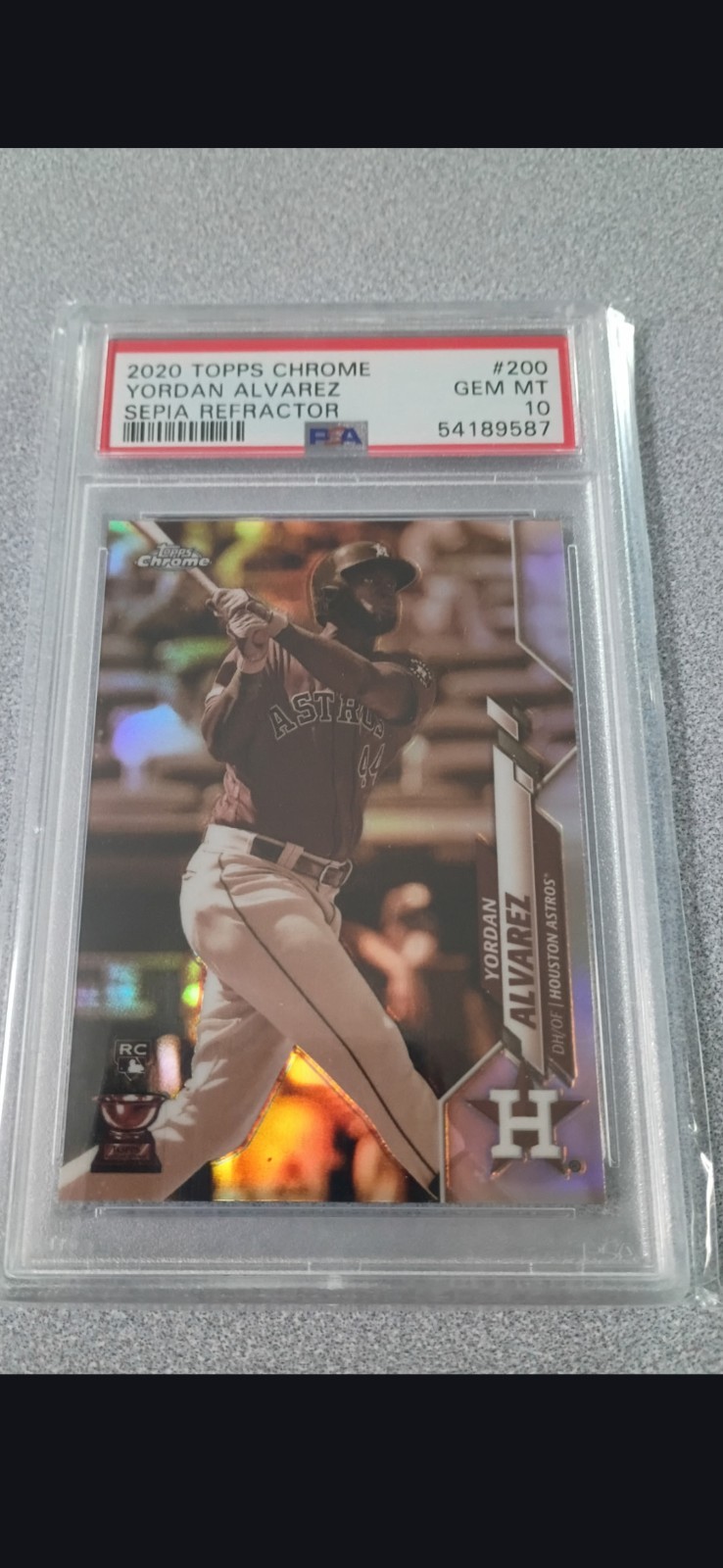 2020 TOPPS CHROME YORDAN ALVAREZ SEPIA REFRACTOR ROOKIE #200 PSA 10 GEM MINT RC view 1