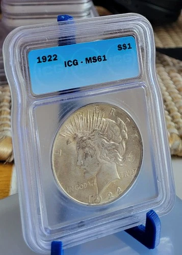 1922 P Peace Silver Dollar ICG MS-61 ( TONED )