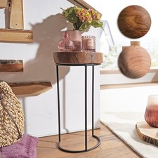 FineBuy Table d'appoint Bois Massif 28x55x28cm Bout de canapé Table de Salon 