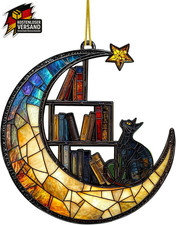 Fensterdeko Sonnenfänger Acryl Katze Mond bunt Dekoration für Wohnzimmer Büro Ga