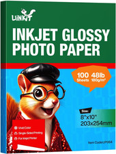 Premium Glossy Inkjet Photo Paper - 8X10 Inch, 48Lb 180Gsm, 100 Sheets - Profess