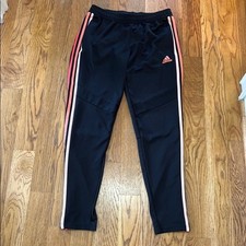 Women s Adidas Black, peach and pink Track pants with Signature Stripes