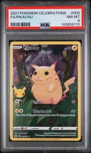 2021 POKEMON CELEBRATIONS #005 FULL ART/PIKACHU PSA 8