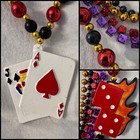 BLACKJACK & FLAMING DICE New Orleans MARDI GRAS Party Necklace & 2 Dice Beads + — photo 1