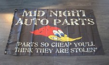 Mid Night Auto Parts Banner Flag 3x5 Garage Mechanic Repair Shop Store Midnight