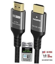 10K 8K 4K HDMI Cable 48Gbps 6.6 FT, Certified Ultra High Speed HDMI 6.6 feet