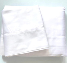 Sferra Matteo White Queen 4 PC. Sheet Set Cotton Sateen w/Hemstitch Italy New