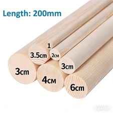 Hardwood Dowels 6-60mm Dia Wooden 200mm Long Beechwood Chamfered Fluted Pin Wood
