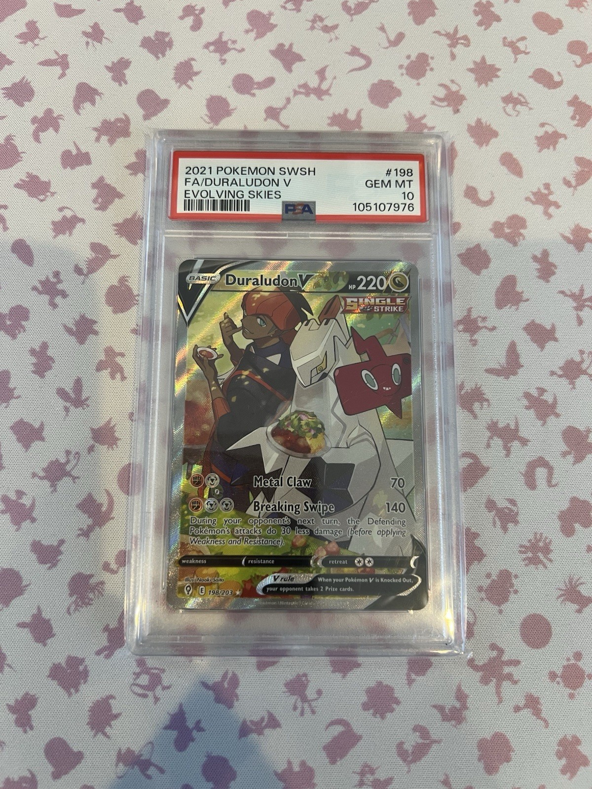 PSA 10 Duraludon V (Alternate Full Art) 198/203 SWSH07: Evolving Skies Holo