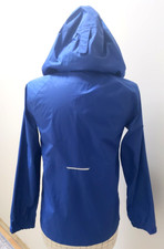 REI Jacket Kids M 10-12 Blue Hooded Waterproof Nylon Rain Windbreaker Youth