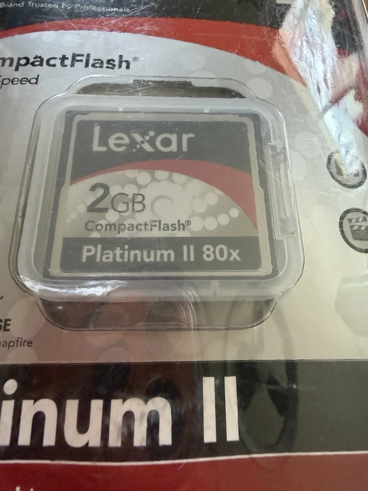 Lexar Platinum II 2GB CompactFlash CF Card 80x – NEW Sealed – High Speed - Image 3 of 3
