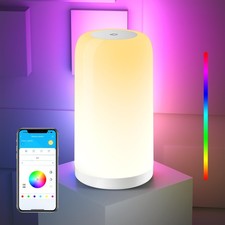 VOLIVO Smart Touch Bedside Table Lamp, Dimmable Night Lamp, Plug-in Table Lam...