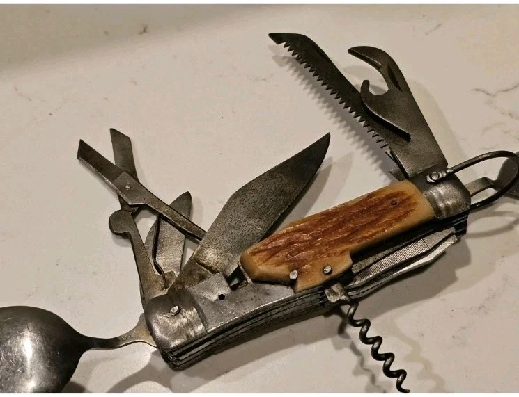 Juego de 8 cuchillos hobo vintage utilitarios plegables cuchillo de supervivencia para camping Foto 4 de 4