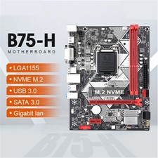 B75-H Gaming PC Motherboard For LGA 1155 DDR3 NVMe M.2 SATA 3.0 USB 3.0 ATX PSU