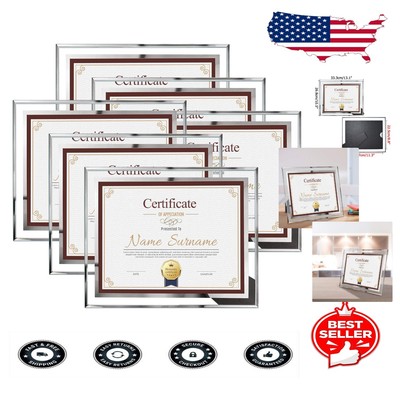 Pack of 6 High-Gloss 8.5x11 Certificate Frames with Easel Back - Easy Update
