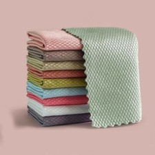 20Pcs Fish Scale Cloths Microfibre Polishing Cleaning Cloth Reusable Home
