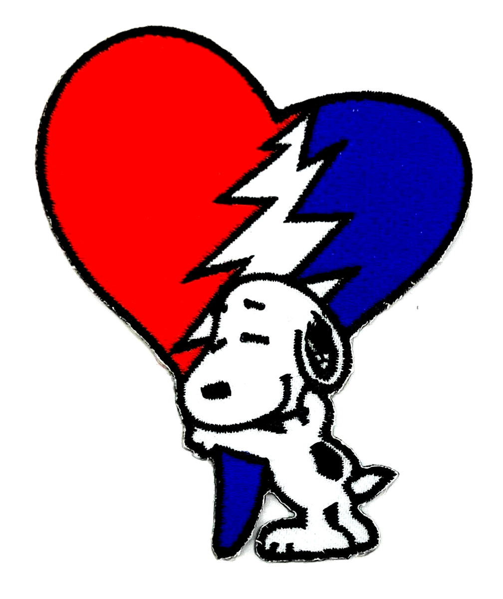 Grateful Dead Snoopy Love Bolt Embroidered SYF Rock Iron on Patch