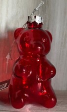 Robert Stanley Gummy Bear RED Blown Glass Christmas Ornament Food Gummi Snack