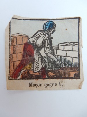 MAUERSTEINMAURER Napoleonische Kriegszeit kleine vergängliche Wertmarke Papier 40 x 50 mm 