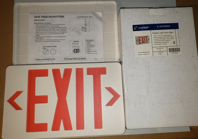 E-Conolight E-XPDRBW Plastic LED Exit Sign EXPDRBW 120/277VAC 1 or 2 Sided