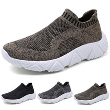 Men Sneakers Breathable Walking Shoes Gym Outdoor Slip on Athletic Tennis Shoes