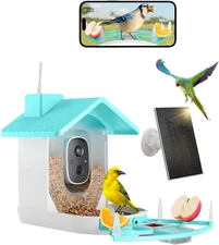 Bird Feeders for Outdoors for Outdoors with 1080P HD Camera & AI Recognition - S