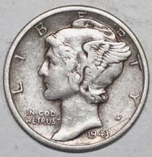 1943 D      Mercury Dime             17.8mm