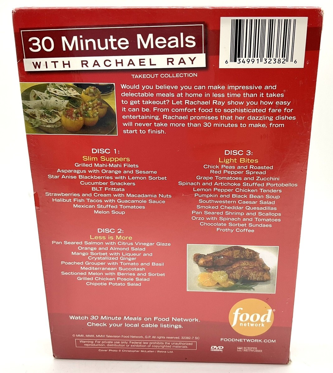 30 Minute Meals Rachael Ray Food Network TV Show 3 DVD Set