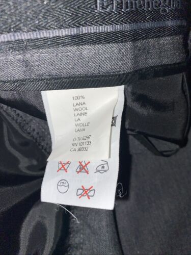 Pantalones Ermenegildo Zegna 100% Lana Lana Hombres 38" Frente Plano Carbón Italia - Imagen 4 de 14