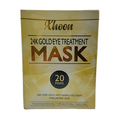 24K Gold Under Eye Patches - 20 Pairs Collagen, Under Eye Mask exp: 1/11/26