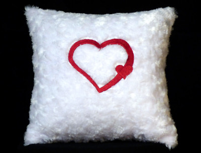 white heart pillow