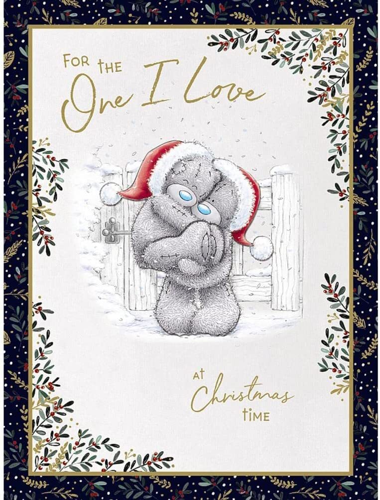 Me To You Bear Being Lifted One I Love Large Christmas Card - Red - Image 2