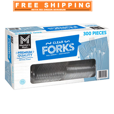 Member's Mark Clear Plastic Forks, Heavyweight 300 78742044545