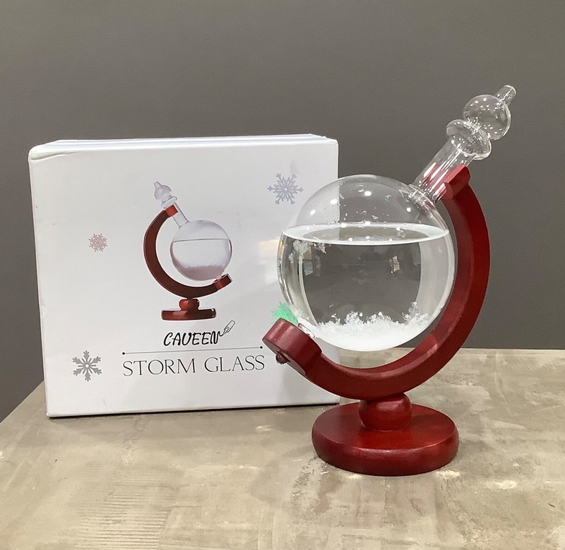 CAVEEN Storm Glass Weather Station Creative Predictor Globe Crystal Weather