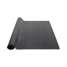 Diamond-Plate Rubber Flooring Roll, 3 mm x 4 ft x 6 ft Garage Floor Mat Black